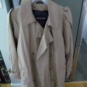 PIERRE CARDINE DESIGNER MEN VINTAGE ORIGINAL BEIGE TRENCHCOAT SIZE 42R